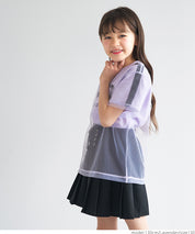 外罩薄紗造型圓領短袖上衣 T-shirt