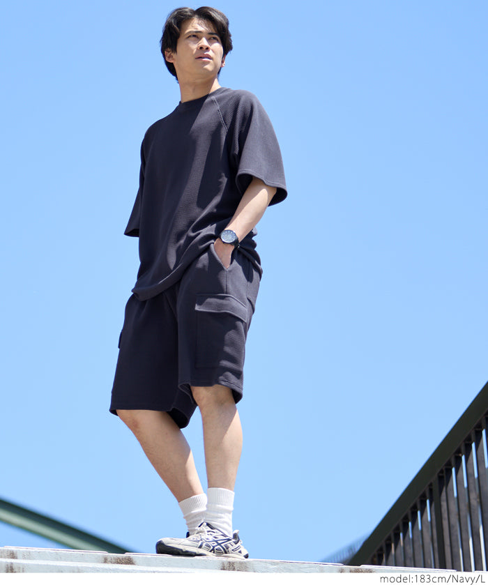 【壓紋機能】男裝休閒工裝短褲