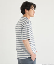 男裝條紋圓領休閒短袖上衣