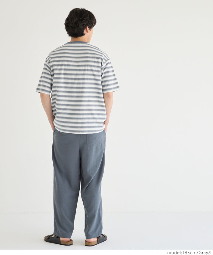 男裝條紋圓領休閒短袖上衣