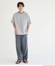 男裝條紋圓領休閒短袖上衣