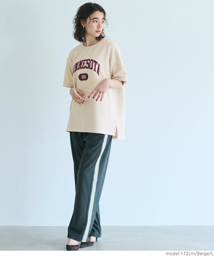 【壓紋機能】運動風LOGO短袖上衣 T-shirt