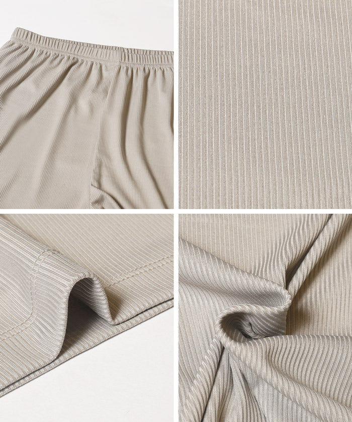 簡約螺紋垂感休閒闊腿長褲 (relaxed ribbed pants )