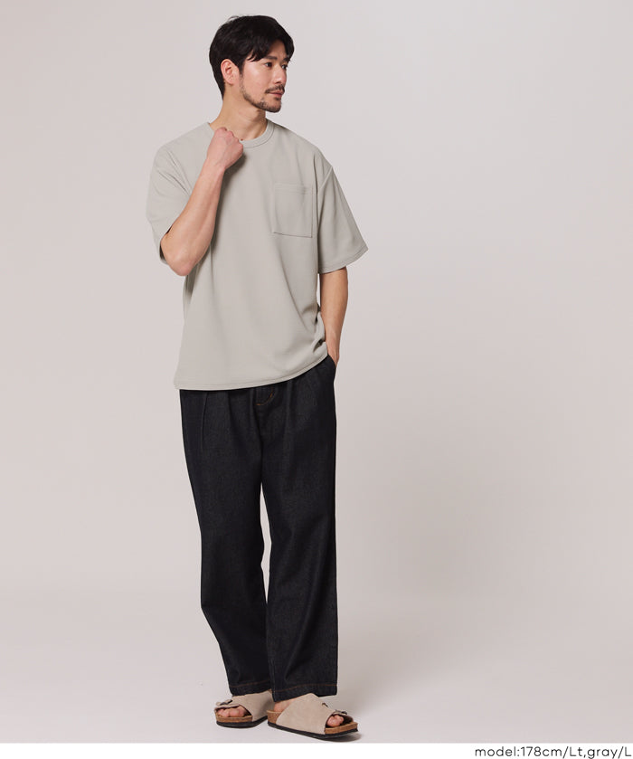 [系列單品 限定9折] 【壓紋機能】男裝胸前口袋短袖上衣