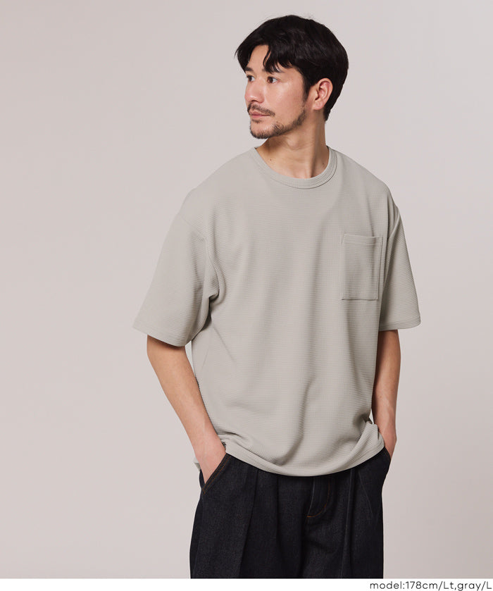 [系列單品 限定9折] 【壓紋機能】男裝胸前口袋短袖上衣