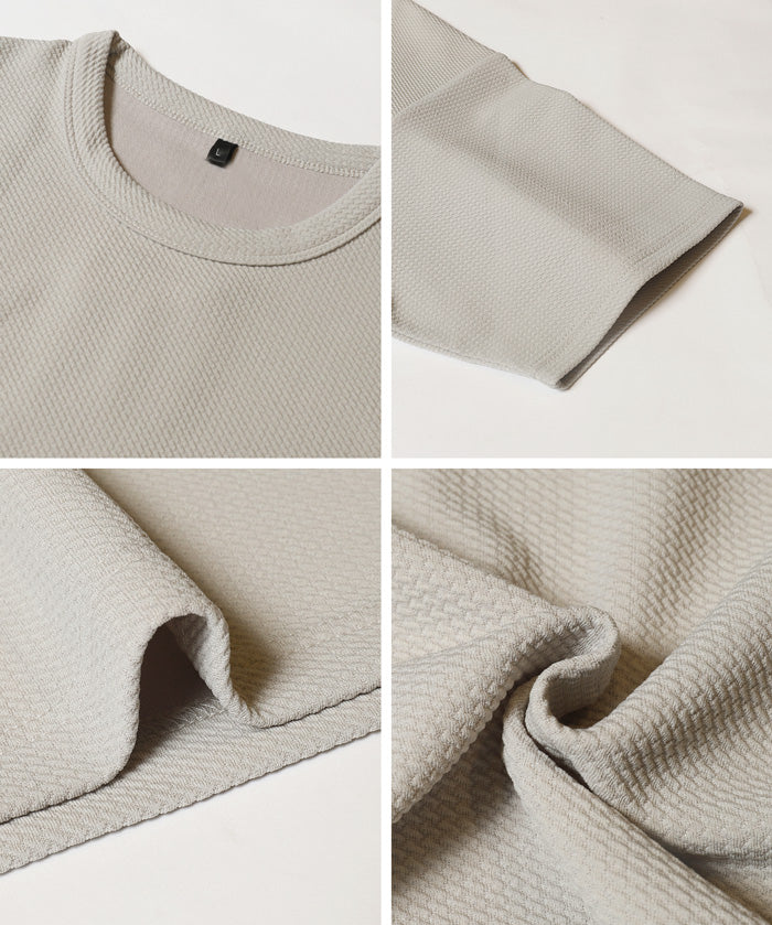 【壓紋機能】男裝刺繡LOGO短袖上衣