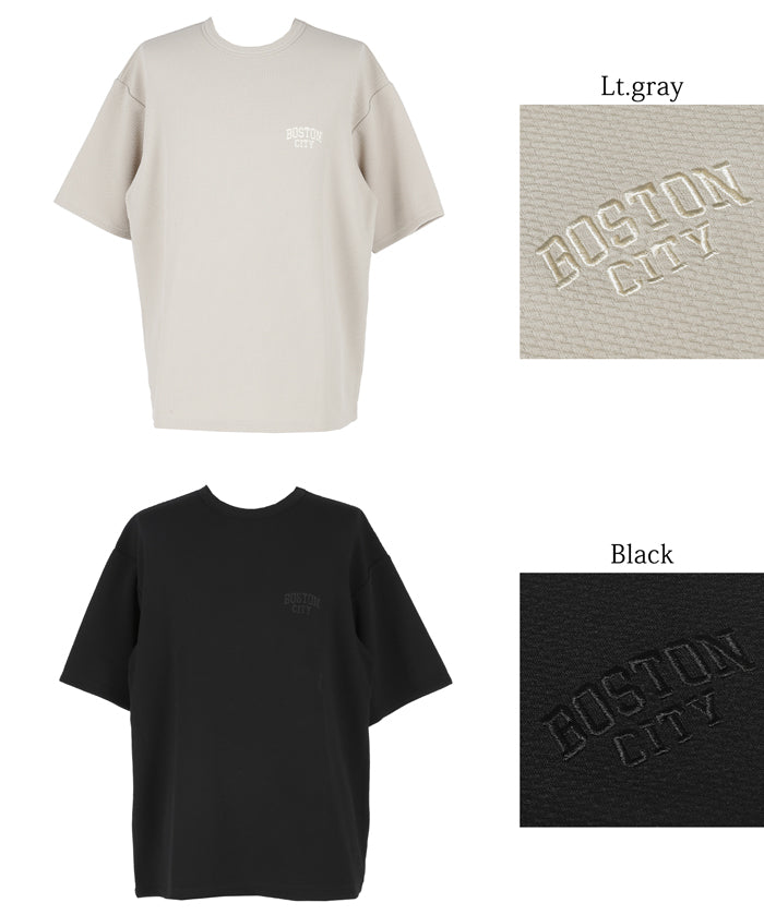 【壓紋機能】男裝刺繡LOGO短袖上衣