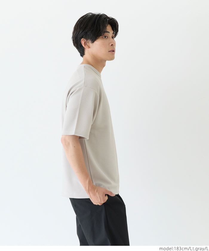 【壓紋機能】男裝刺繡LOGO短袖上衣