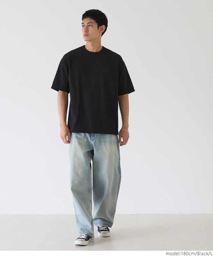 【壓紋機能】男裝刺繡LOGO短袖上衣