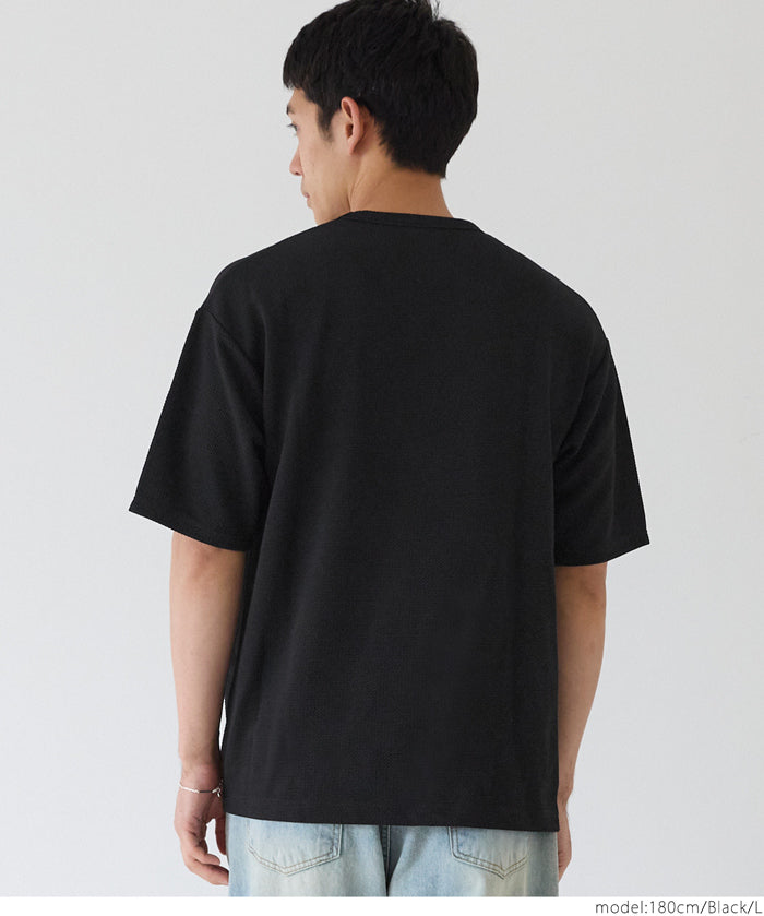 【壓紋機能】男裝刺繡LOGO短袖上衣