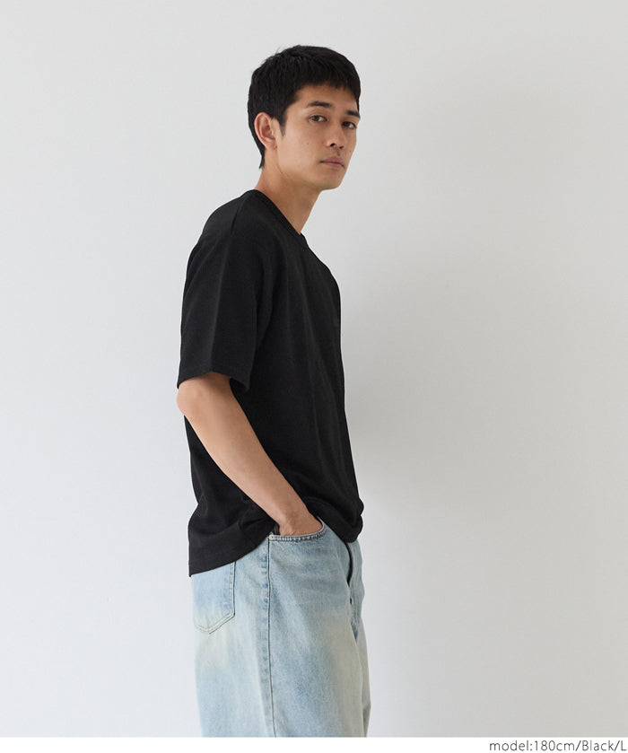 【壓紋機能】男裝刺繡LOGO短袖上衣