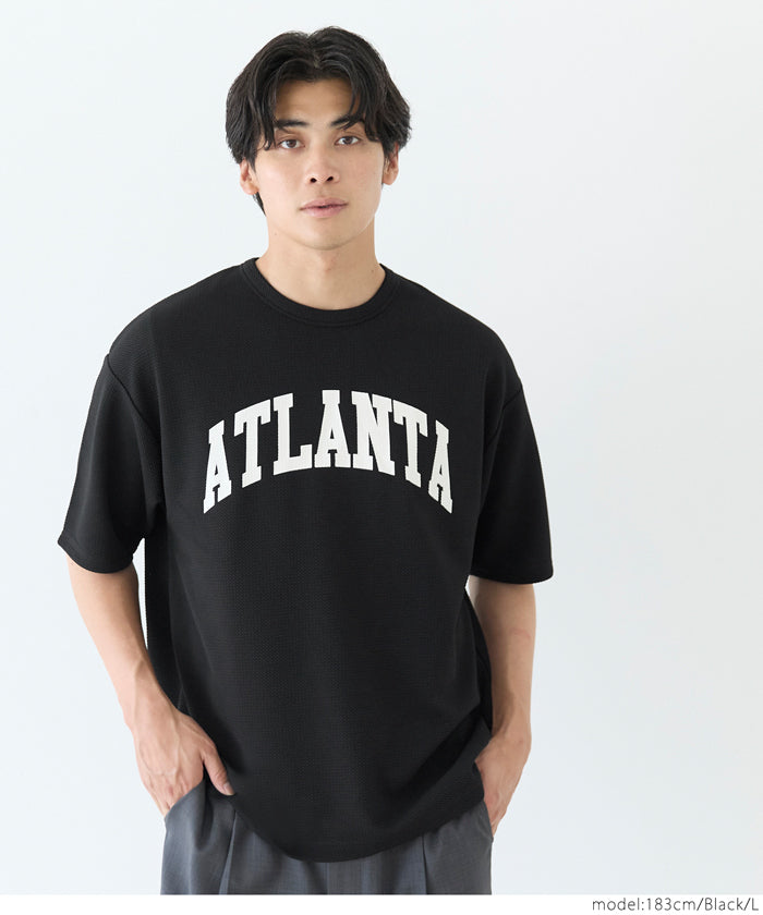 【壓紋機能】男裝印花LOGO休閒上衣