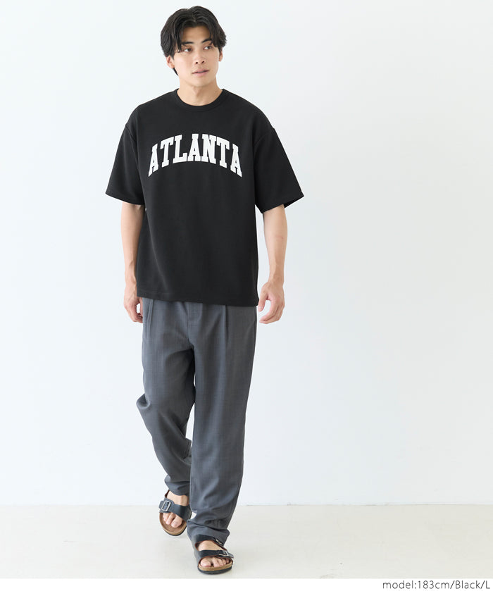 【壓紋機能】男裝印花LOGO休閒上衣