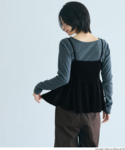 日系優雅荷花下擺絲絨吊帶背心