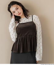 日系優雅荷花下擺絲絨吊帶背心