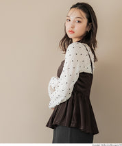 日系優雅荷花下擺絲絨吊帶背心