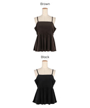 日系優雅荷花下擺絲絨吊帶背心