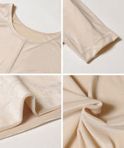 氣質垂感絲絨中線短袖上衣