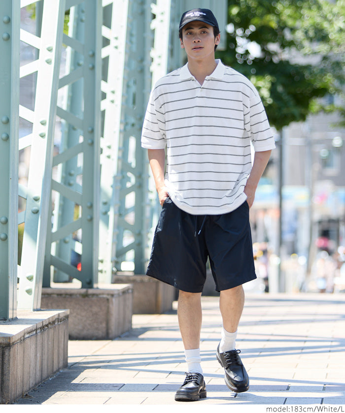 男裝日常條紋短袖POLO衫