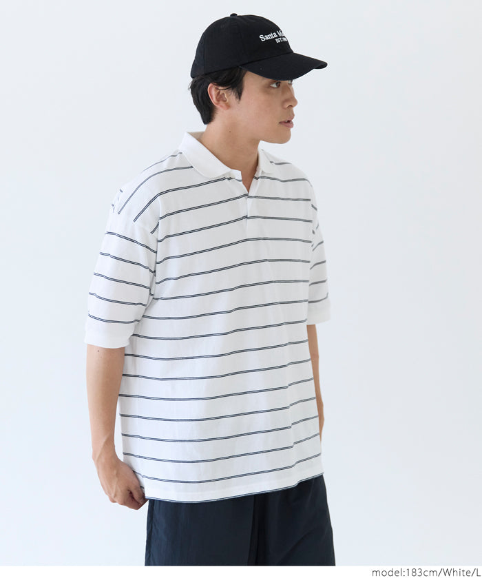 男裝日常條紋短袖POLO衫