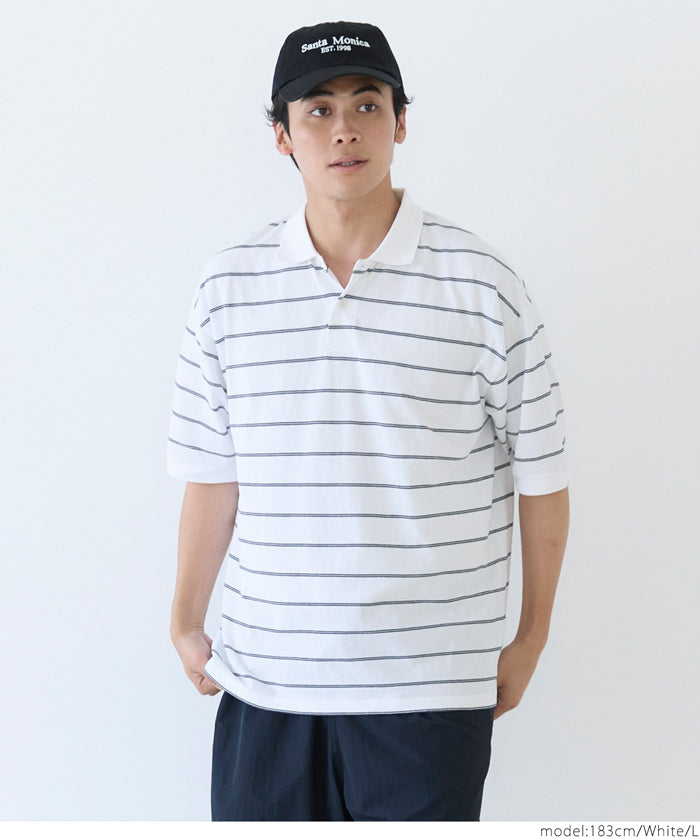 男裝日常條紋短袖POLO衫