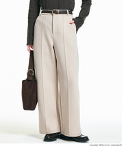 【柔軟太空棉】修身打摺休閒褲