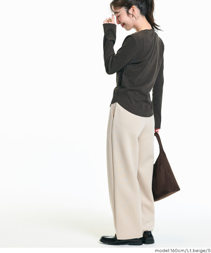 【柔軟太空棉】修身打摺休閒褲