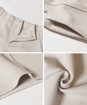 【柔軟太空棉】修身打摺休閒褲