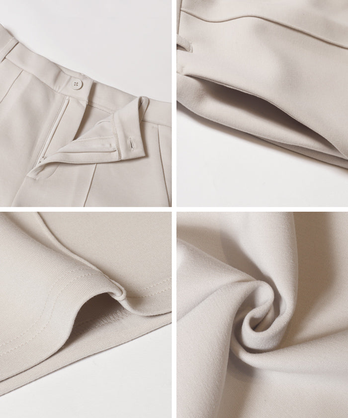 【柔軟太空棉】修身打摺休閒褲