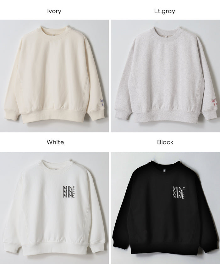 【重磅棉】童裝袖口刺繡LOGO長袖衛衣 親子裝