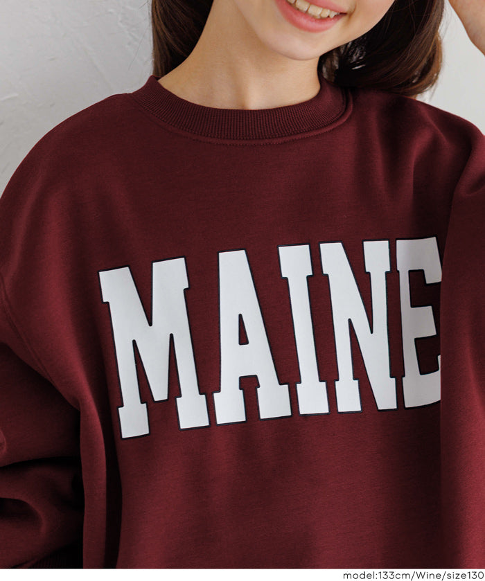 童裝內加絨LOGO廓形圓領衛衣 親子裝