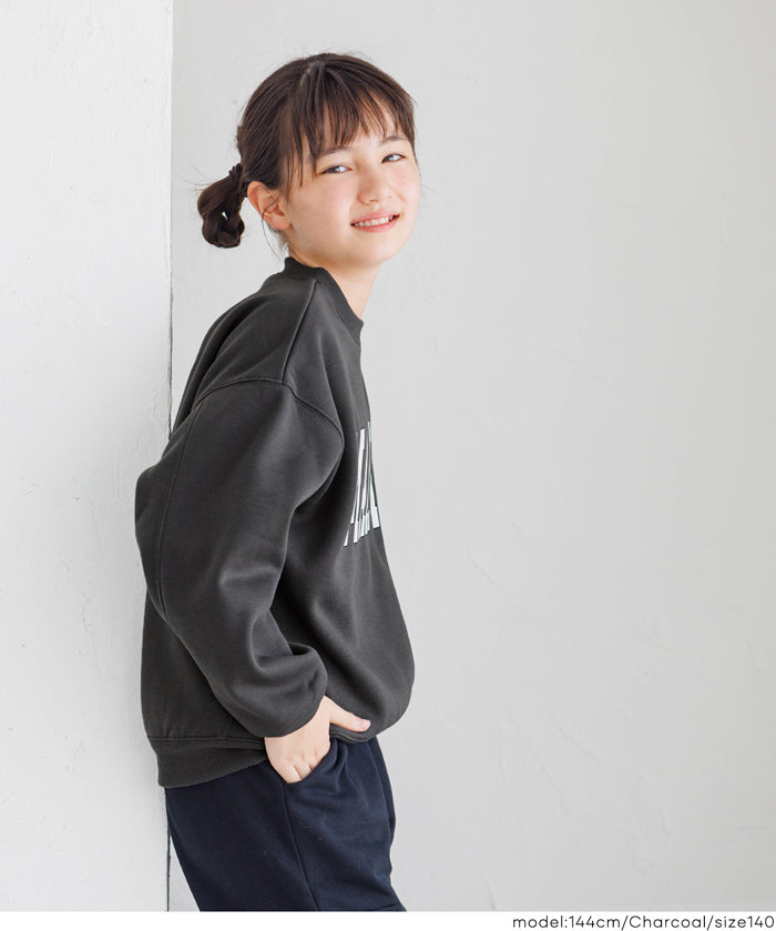 童裝內加絨LOGO廓形圓領衛衣 親子裝