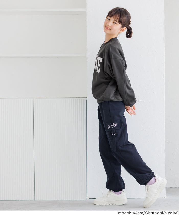 童裝內加絨LOGO廓形圓領衛衣 親子裝