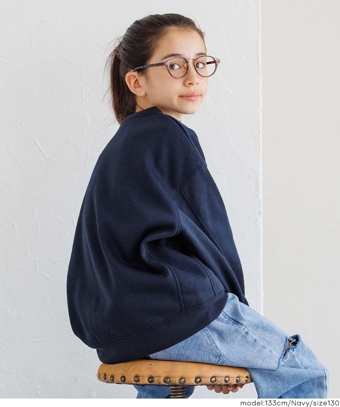 童裝內加絨LOGO廓形圓領衛衣 親子裝