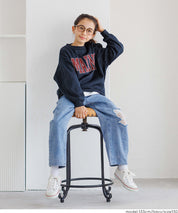 童裝內加絨LOGO廓形圓領衛衣 親子裝