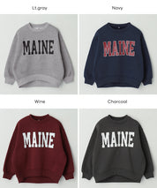 童裝內加絨LOGO廓形圓領衛衣 親子裝