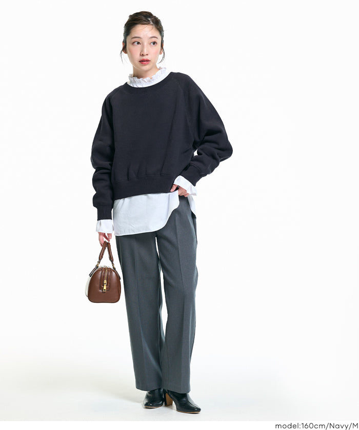 插肩袖短版磨毛衛衣