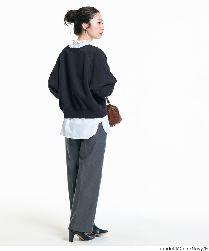 插肩袖短版磨毛衛衣