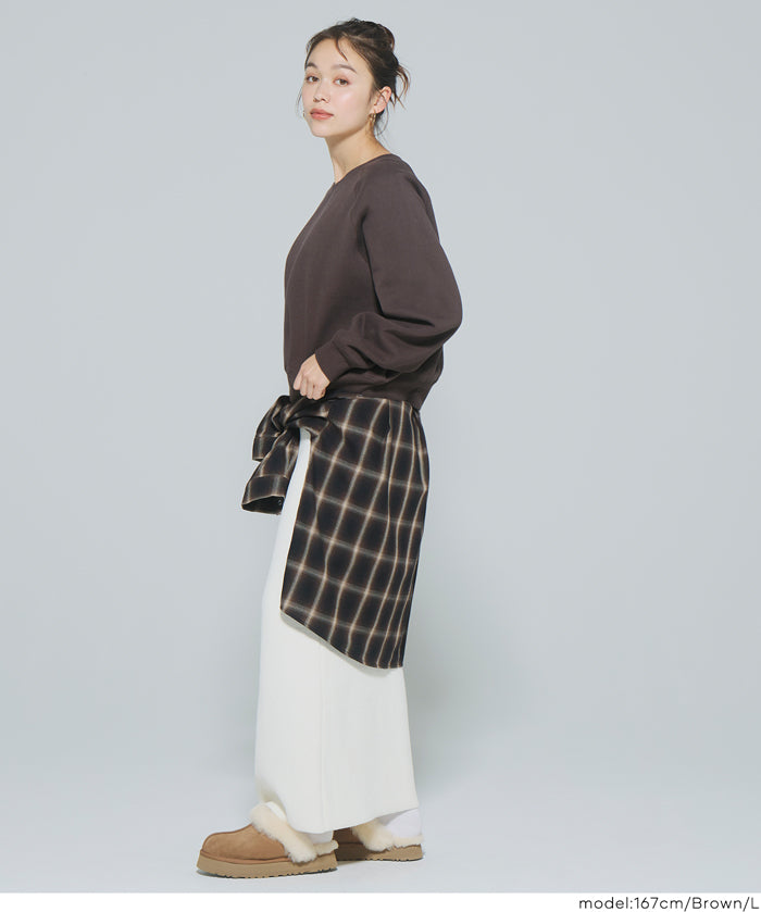 插肩袖短版磨毛衛衣