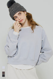 插肩袖短版磨毛衛衣