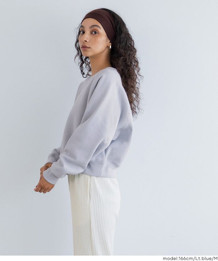 插肩袖短版磨毛衛衣