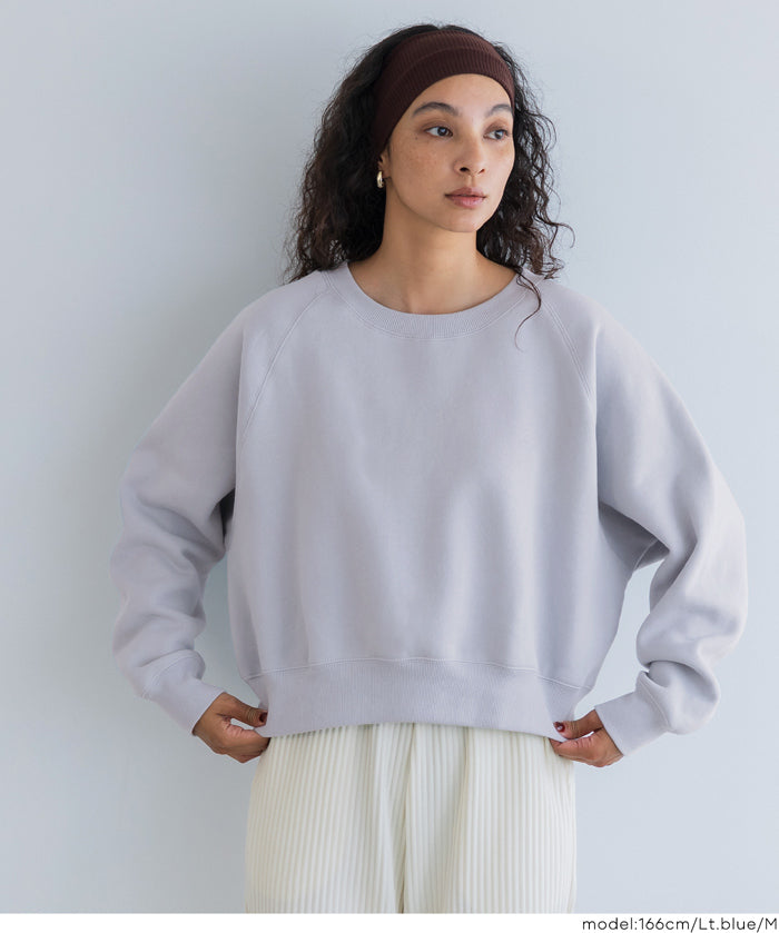 插肩袖短版磨毛衛衣