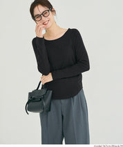 磨毛圓弧下擺長袖上衣