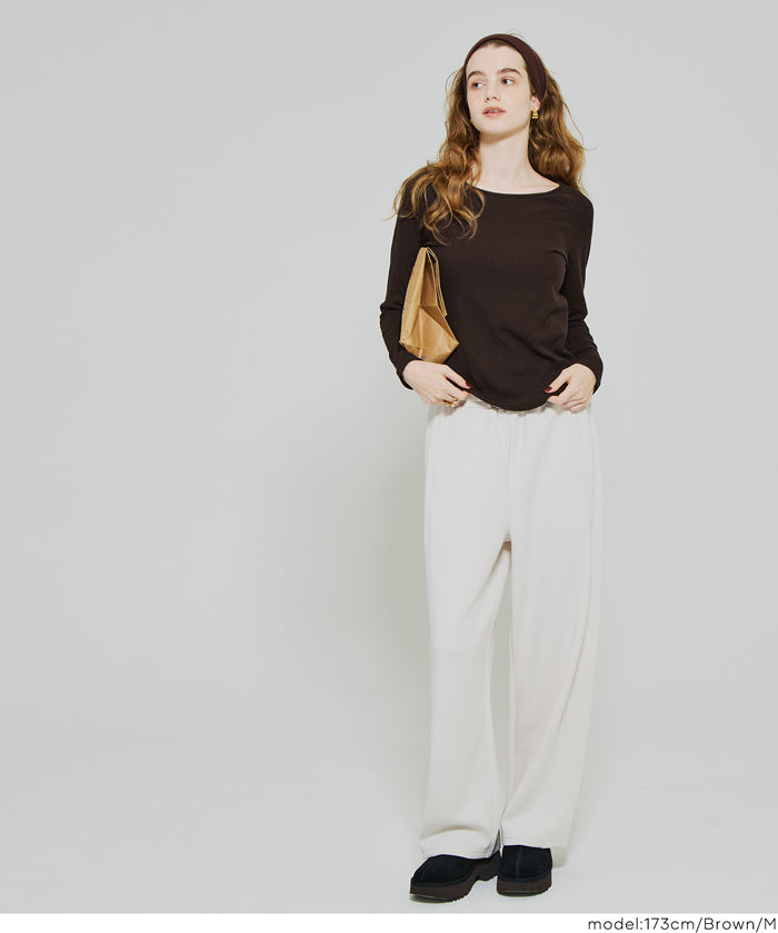 磨毛圓弧下擺長袖上衣