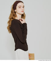 磨毛圓弧下擺長袖上衣