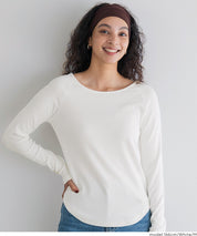 磨毛圓弧下擺長袖上衣