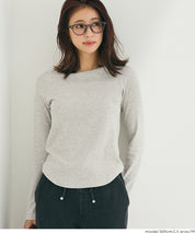 磨毛圓弧下擺長袖上衣