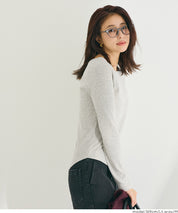 磨毛圓弧下擺長袖上衣