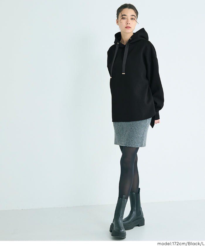 柔軟太空棉 寬鬆長袖連帽上衣