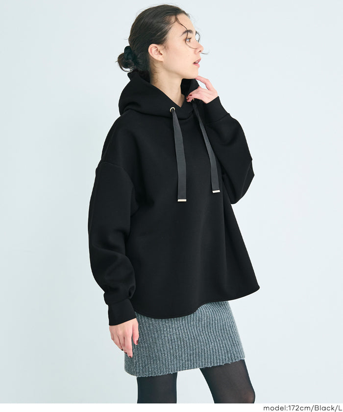 柔軟太空棉 寬鬆長袖連帽上衣